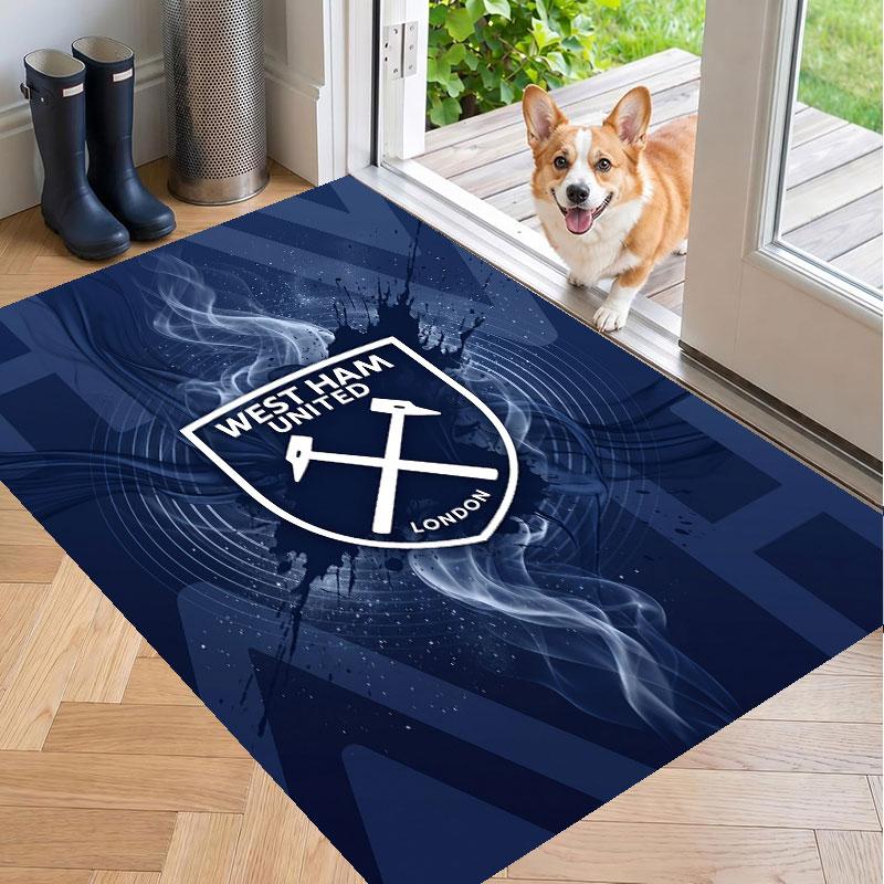 Soft Floor Carpet West Ham United Football Pattern Area Rug Decorative Mat For Home Room Decoration