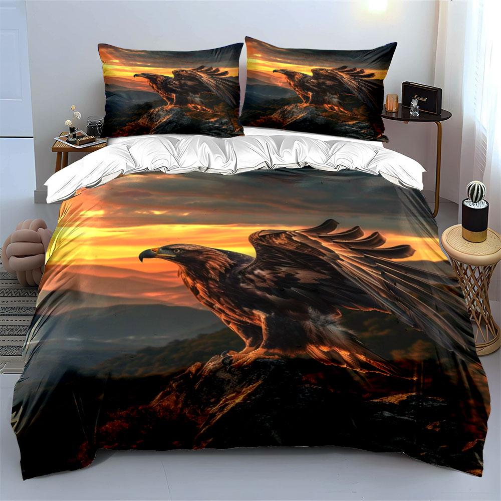 Eagle on scenic sunset. Bedding sets Duvet cover sets Duvet covers Pillowcases(1 * Duvet Cover 2 * Pillowcases without duvet insert)