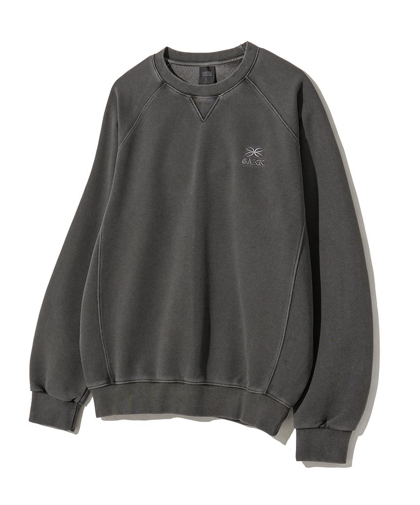 GAKKAI UNIONS Cut-Out Raglan Pigment Sweatshirt Charcoal