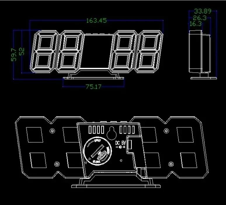3D настенные часы светодиодные цифровые часы подвесные украшения домашнее украшение для спальни декор интерьера комнаты ночной режим большой
