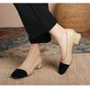 Leather High Heels Retro Shallow Mouth Medium Heel Single Shoes Small Square Head Thick Heel Single Shoes Smooth Small Fragrant Thick Heel Shoes