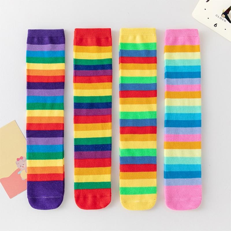 Children's Fashionable Socks Knee High Socks Combed Cotton Multifunction In Tube Socks for School and Parties Show