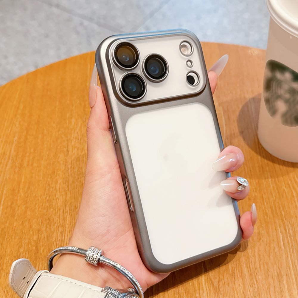 17ProMax Look Plating Matte Hard Pc Phone Case For iPhone Air 17 16 15 14 13 Pro Max Transparent Back Cover Luxury Thin Shell