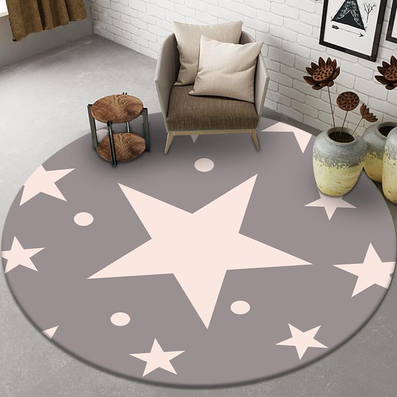 Cute Animal Print Pattern Round Floor Mat Home Bedroom Living Room Decorative Floor Mat Doormat