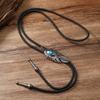 Boho Turquoise Feather Necklace Ethnic Style Bronze Butterfly Choker Men