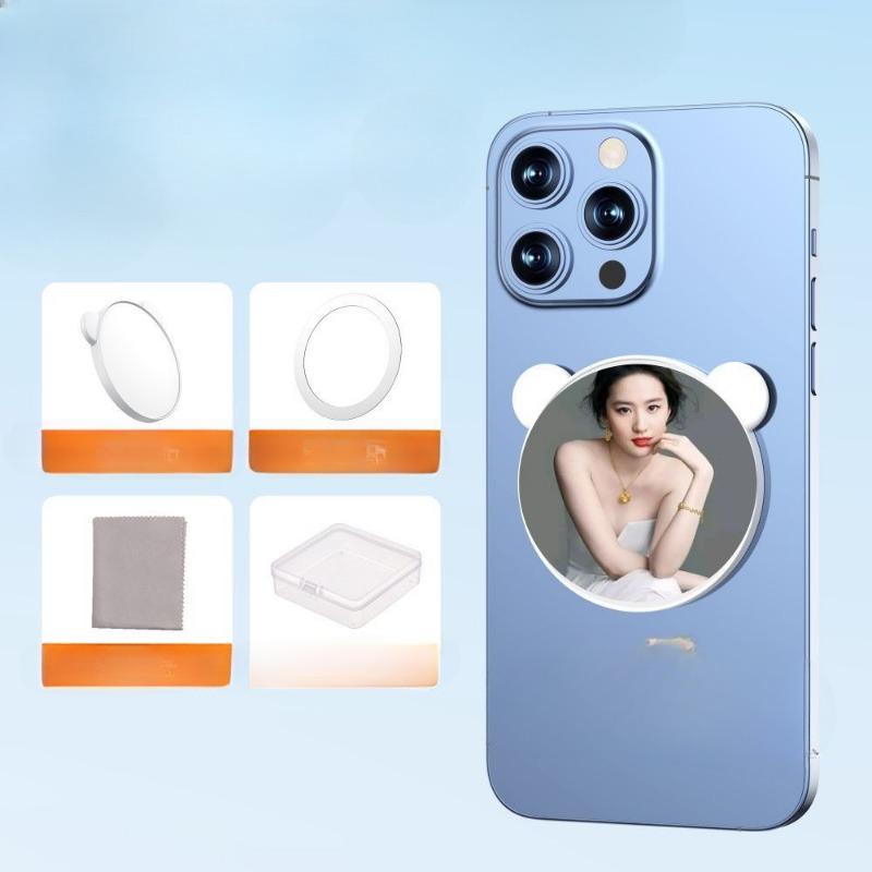 A Magnetic Self-portrait Mirror for Mobile Phones and A High-definition Travel Mirror At The Back