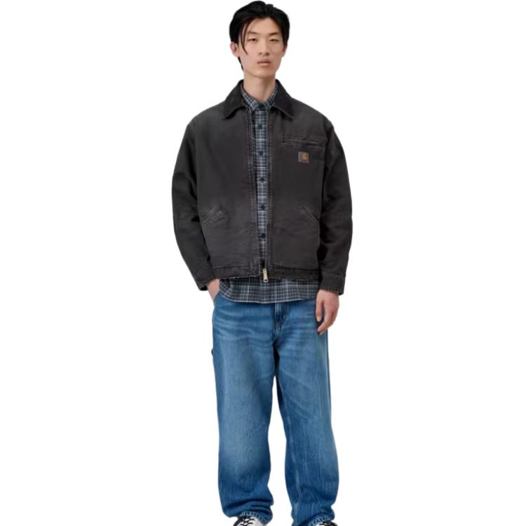 Carhartt WIP OG Detroit Jacket Black/Black (Destroy Wash) Unisex Outerwear I035280-00E-17