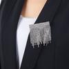 European and Korean Luxury Personality Flash Diamond Fringed Brooch Temperament Versatile Pearl Corsage Row Diamond Pin Suit Cardigan Accessories