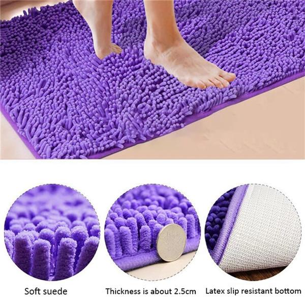 Luxury Soft Microfiber Shaggy Mats Bath Mat for Bathroom Anti Slip Bathroom Rug In The Toilet Absorbent Fur Bathroom Rug