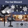 Рождественские динамические прожекторы со снежинками на открытом воздухе, дизайн внешнего вида в форме совы, IP65 водонепроницаемый внутренний и наружный ландшафтный светильник снегопада на Рождество