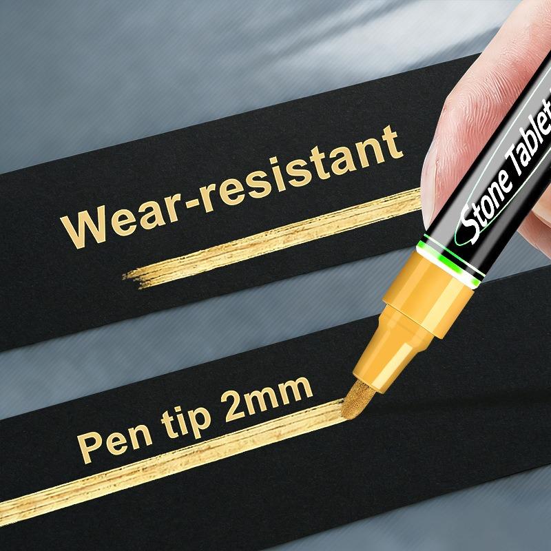 Pet tombstone touch up paint pen, metal pen for repairing inscriptions, touch up paint, high temperature resistance, waterproof, not easy to fade
