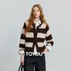Chuyu Color-Block Striped Knit Cardigan for Women