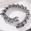 16MM 9" Dragon Keel Link Chain On Hand Bracelet for Men Vintage Cast Metal Stainless Steel Jewelry Birthday Gifts for Boyfriend