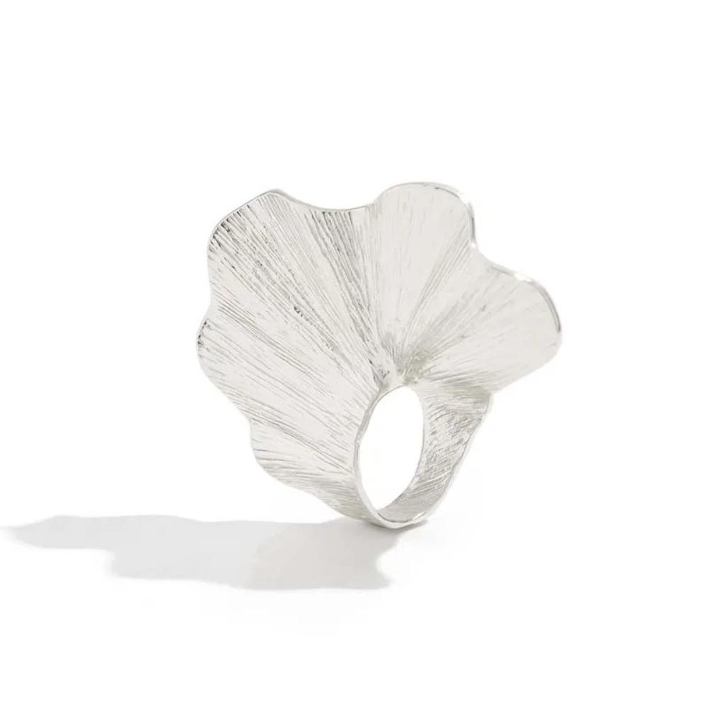 Металлическое кольцо в виде листа гинкго, золото, серебро, кольцо на палец в форме веера, кольцо на сустав для женщин, мужчин