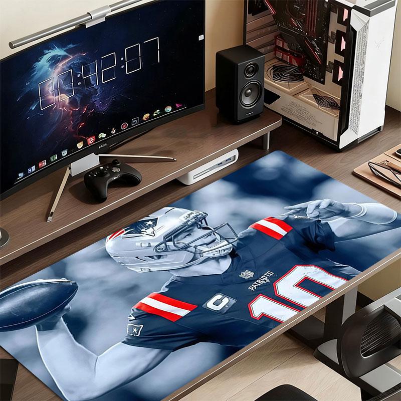 Drake Maye Mouse Pad, Large Gaming Desk Mat, Non-slip XXL Mousepad for Laptop & Tablet, Mini PC Playmat with Stitched Edges
