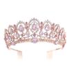Rose Gold Bridal Crown Pink Diamond High End Crystal Crown Tiara Wedding Accessories Crown Comb