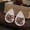 European-American Santa Claus Cloud Carriage Leather Earrings - Women's Creative Gift.