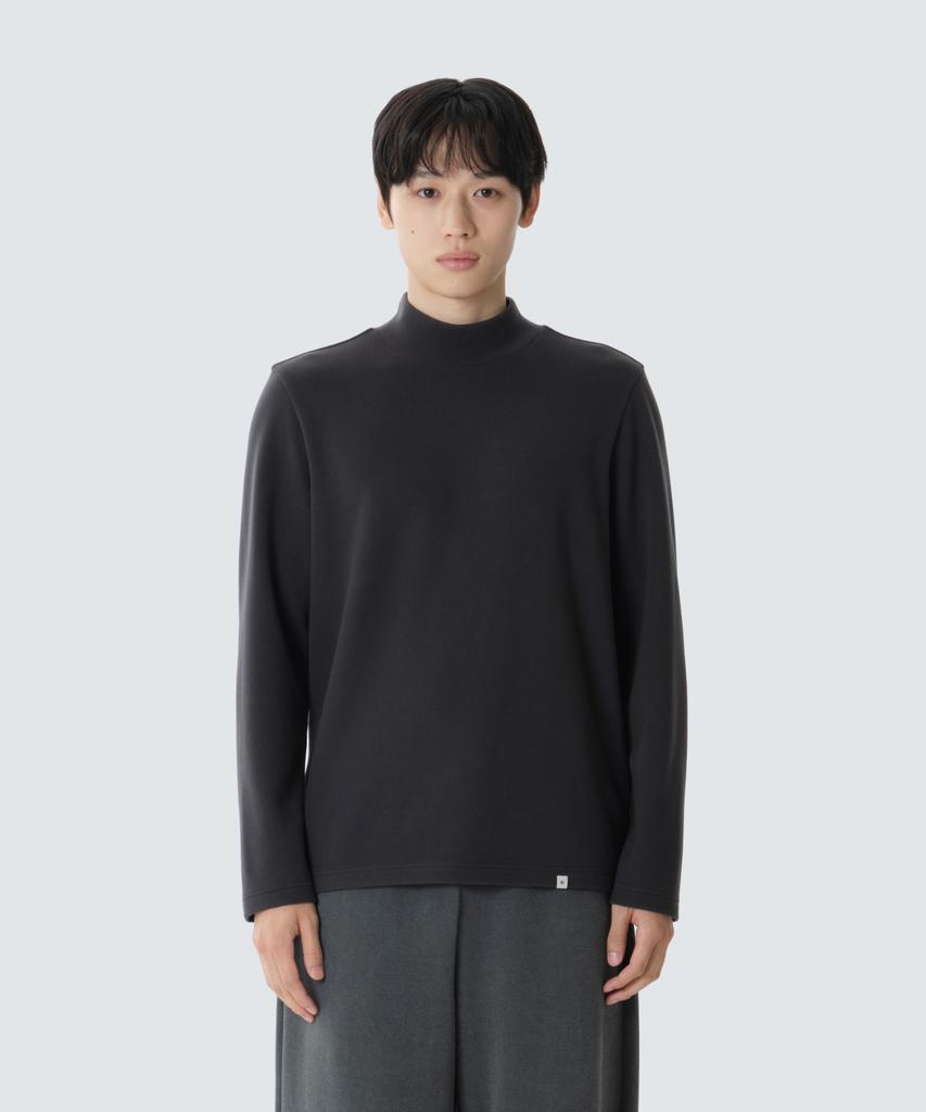 SNOWPEAK APPAREL Лонгслив в рубчик с воротником-стойкой (S26Fmftl32) Древесный уголь