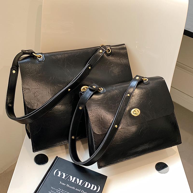 Высококачественная ретро сумка через плечо большой емкости осень-зима новые женские текстурные сумки через плечо из искусственной кожи повседневный мужской портфель