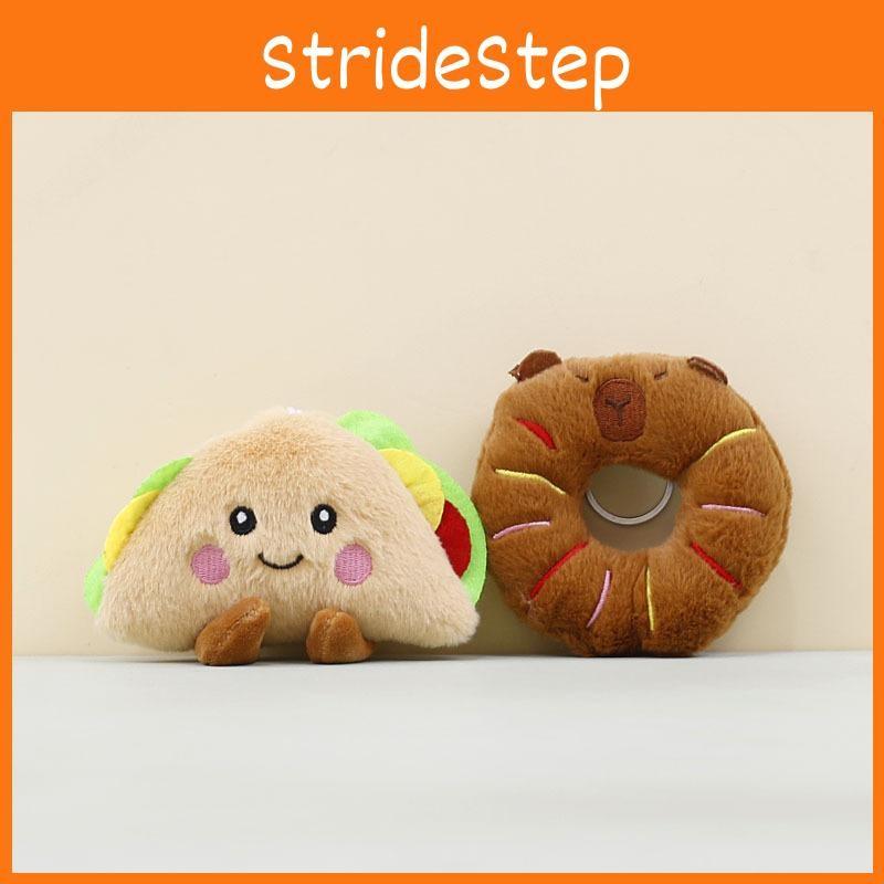 Plush Capybara Soft Keychain With Sandwich And Donut Shapes For Gift Giving