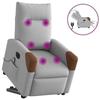 VidaXL Electric Massage Recliner Chair Cloud Grey Fabric 3324029