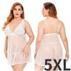 5XL Large White Suspender Lace Translucent Pajamas Ultra Thin Dew Point Sexy Hot Women's Sexy Underwear