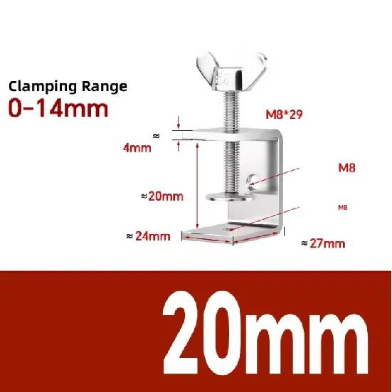 304 Stainless Steel C-clamp Steel Pipe Square Clamps 20~130mm Tiger Clamp Heavy Duty C-clamp Multi-function Hardware Fastener