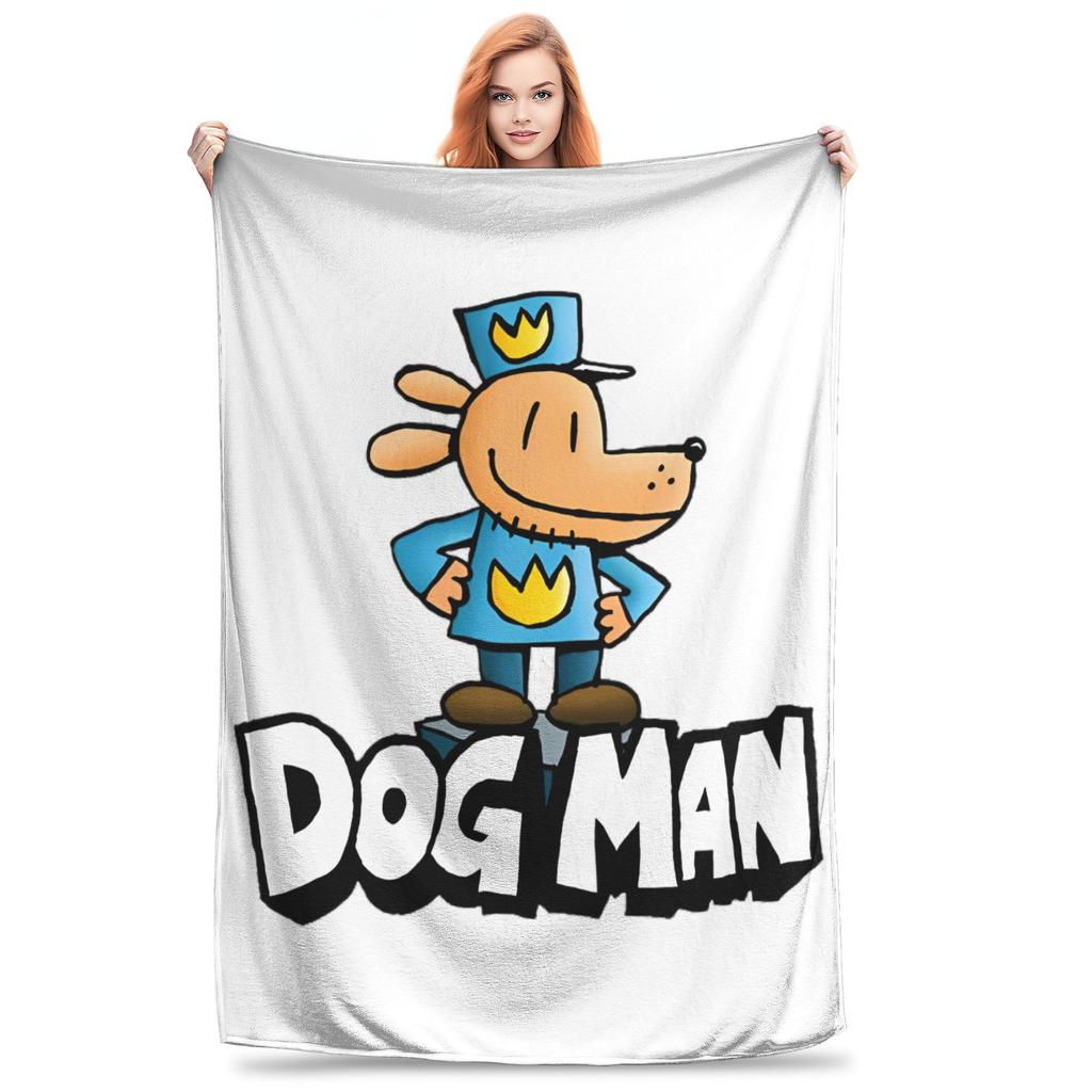 Dogman Крутые Манга Комиксы Флисовые Одеяла Dog Man Смешное Плед для Кровати Дивана Диванчика 200x150см Кусок Ковра Легкий Тонкий