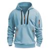 Men's European Size Casual Sport Hoodie with Zippered Arm Pocket - Autumn/Winter
