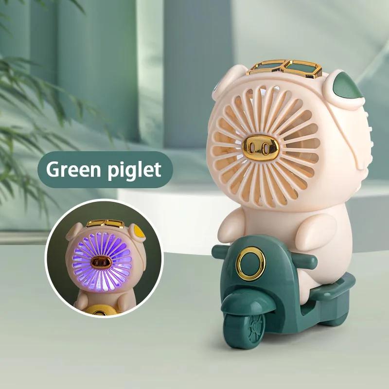 Перезаряжаемый мини-вентилятор, симпатичные настольные вентиляторы для домашних животных для студентов, бесшумный USB-вентилятор с ночной подсветкой, двухскоростной охладитель воздуха