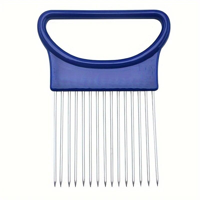 1 шт., луковая игла из нержавеющей стали, луковая вилка, овощерезка для фруктов, резак для томатов, безопасный держатель, кухонные аксессуары, инструменты