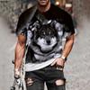 Couple Wolf Print T-Shirt Men's 3D T-Shirt Drop Ship Top Short Sleeve Camiseta Round Neck T-Shirt Fashion Casual Brand