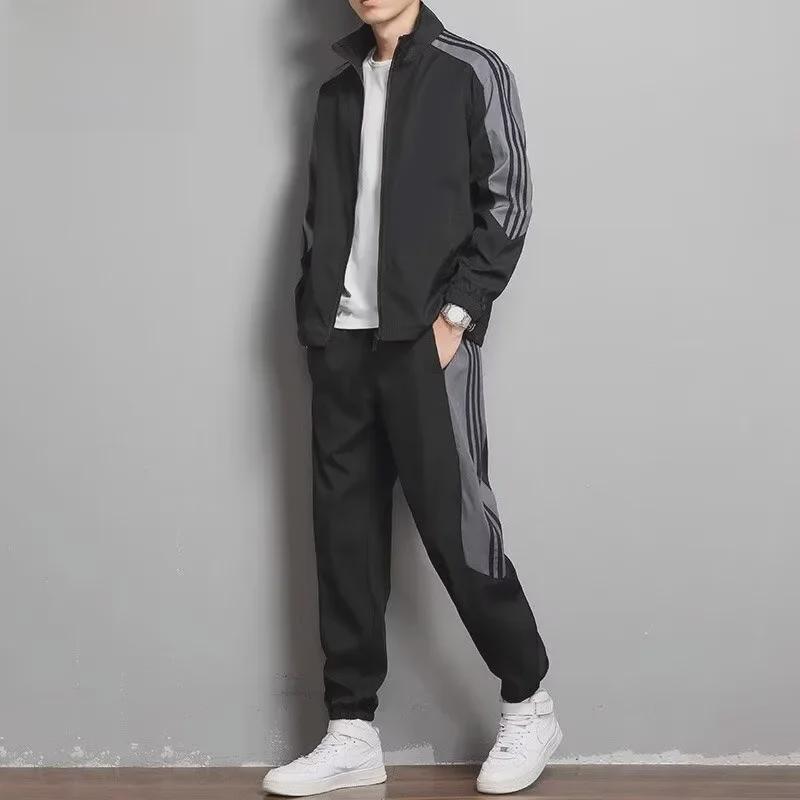 Men's and Women's Spring/Autumn Sports Suits: Versatile, Breathable, Couple's Jackets, Two-Piece Set, Youth Style, Large Sizes