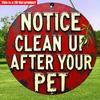 2D Flat 20*20cm1pc Notice Clean Up After Your Pet Warning Round Retro Hanging Sign, Red Old Style Pay Attention To Pet Cleaning Theme Decor, Perfect