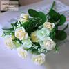 Букет из шелковых роз: Искусственные цветы для украшения столовой, спальни, гостиной и креативные декоративные фигурки.
