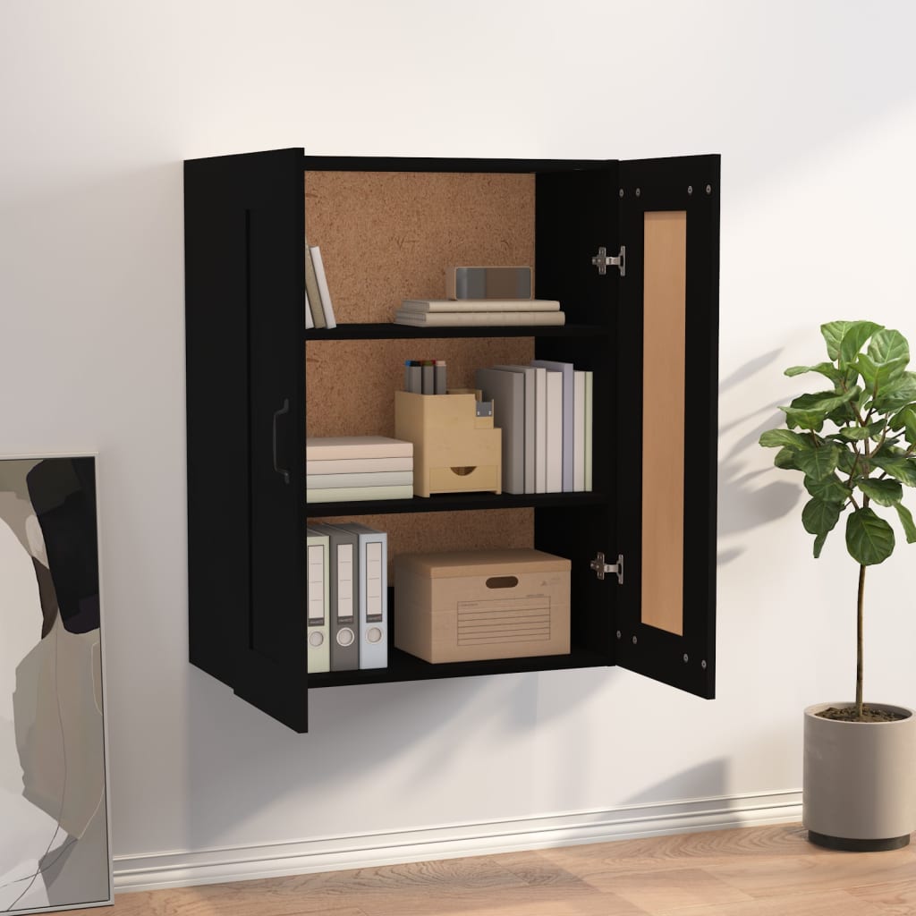 Wall Mounted Cabinet Black 69.5 x 32.5 x 90 cm