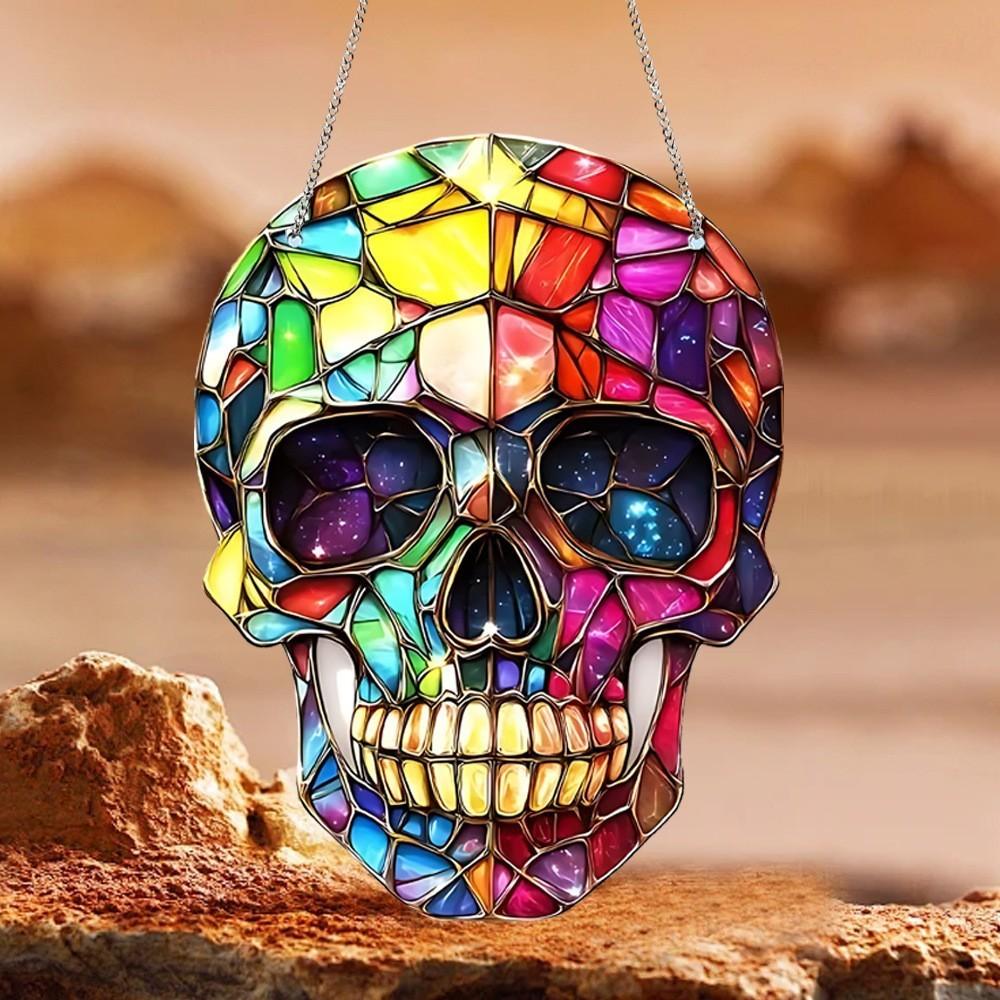 Fashion Colorful Skull Pattern Acrylic Glass Pendant For Party Gifts And Celebrations