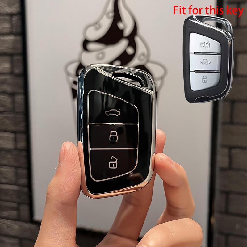Чехол для ключей из ТПУ, брелок для JAC JIAYUE A5 X4 X7 iC5 IEV S4 7S T8 Refine S4 S7 M6, 3-кнопочная сумка для ключей, защитная сумка, аксессуары