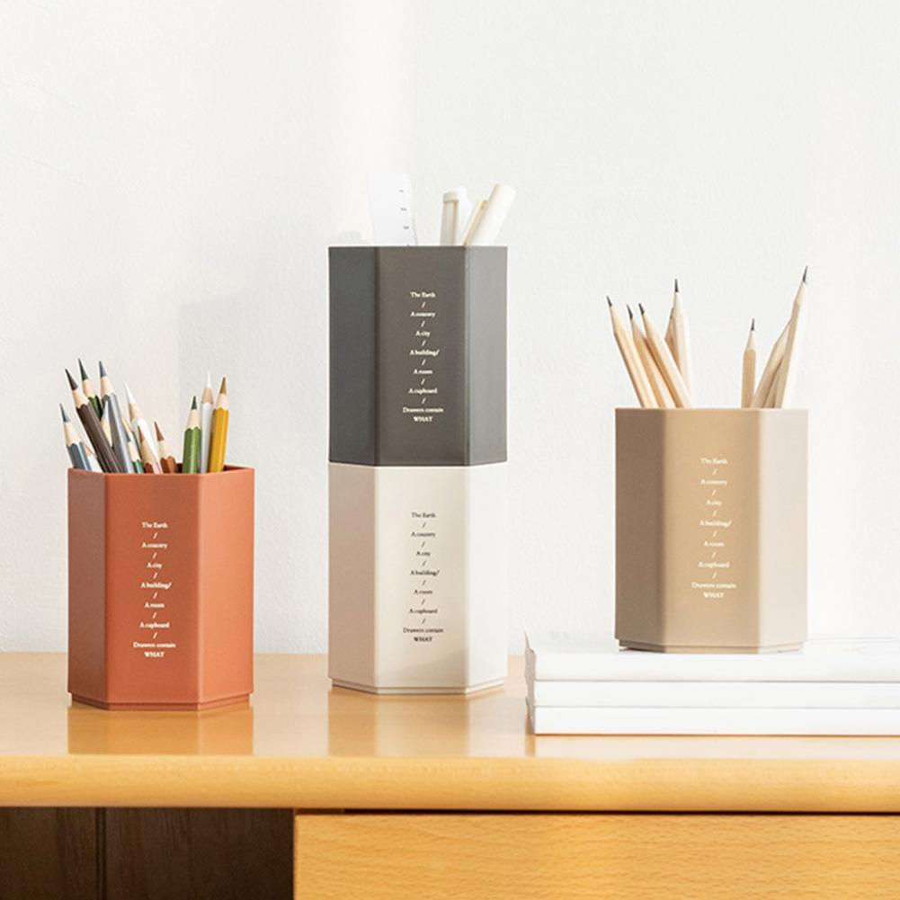 Держатель для ручек, органайзер для канцелярских принадлежностей, креативный большой вместительный органайзер для канцелярских принадлежностей, шестиугольный дизайн, ящик для хранения карандашей, настольный органайзер