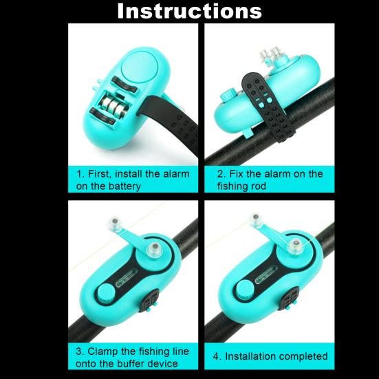 Электронный рыболовный сигнализатор поклевки зуммер свет регулируемый ремешок 80 дБ ночная удочка