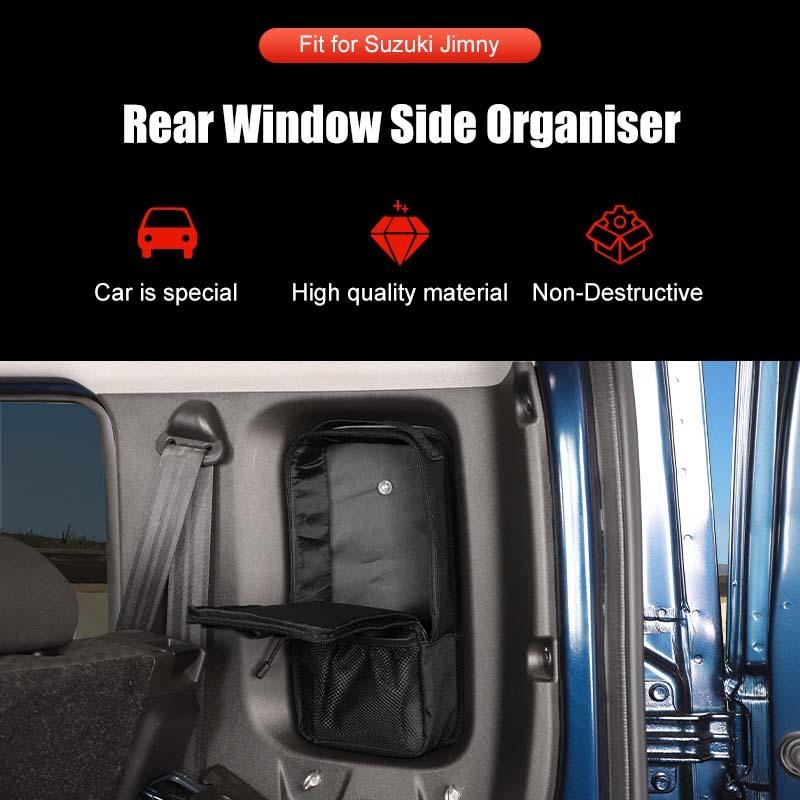 Сумка-органайзер для заднего окна, подходит для Suzuki Jimny 2019 Up 4-дверной версии, для хранения, уборки, автомобильных аксессуаров