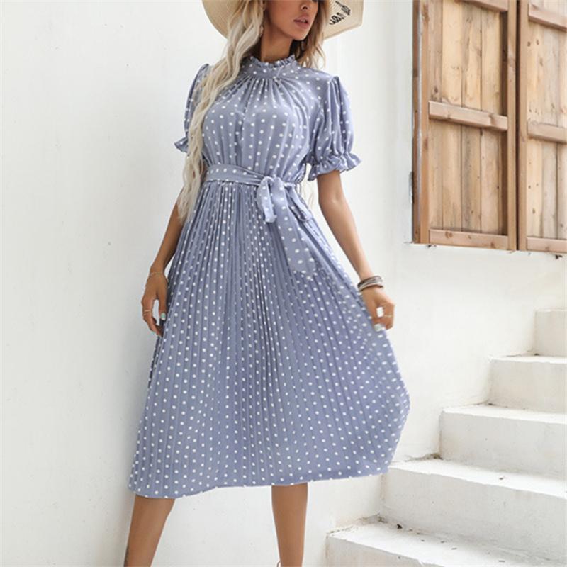 Elegant Bodycon Sexy Women's Chiffon Dot Printed Dress for Women 2022 Summer Boho Midi Party Dresses Woman Robe Femme Ladies