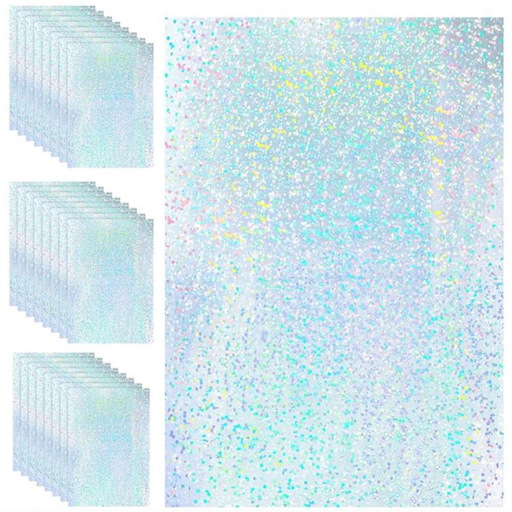 Holographic Glitter Laser Self Adhesive Waterproof Vinyl Stickers A4 Size Overlay Photos Windows Laptops Decorations 10pcs Sets