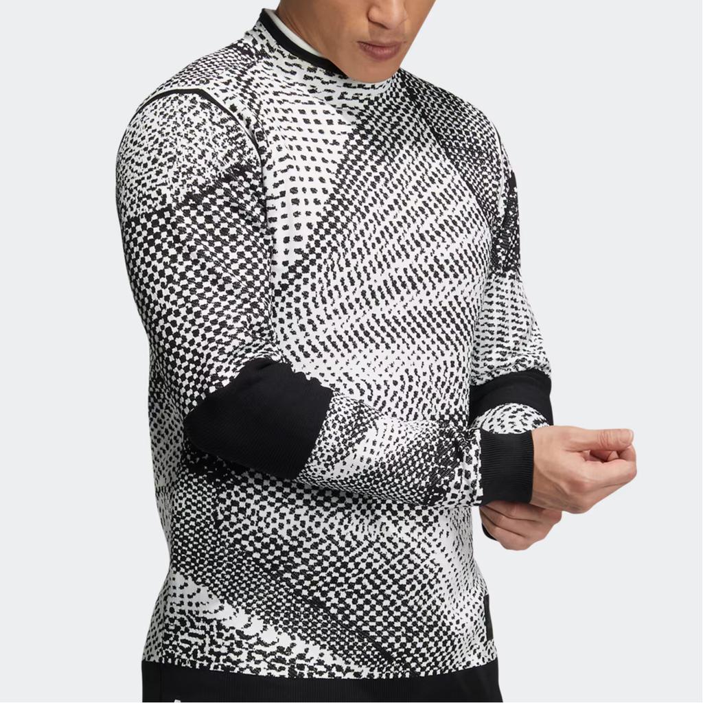 adidas Pk Gradation Stripe Back Половина молнии Slim Fit вязаный свитер Мужские топы Серый HM7625