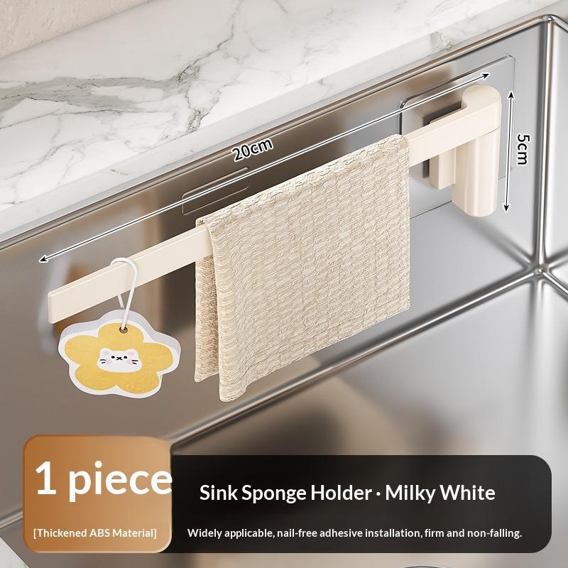 Wall-Mounted Rotating Kitchen Cloth Organizer-Multi-Functional Drainage Rack,Space-Saving Storage Holder For Dishcloths & Towels