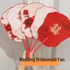 Красный веер в китайском стиле для невесты и подружек невесты для свадебного приема и фотосессии