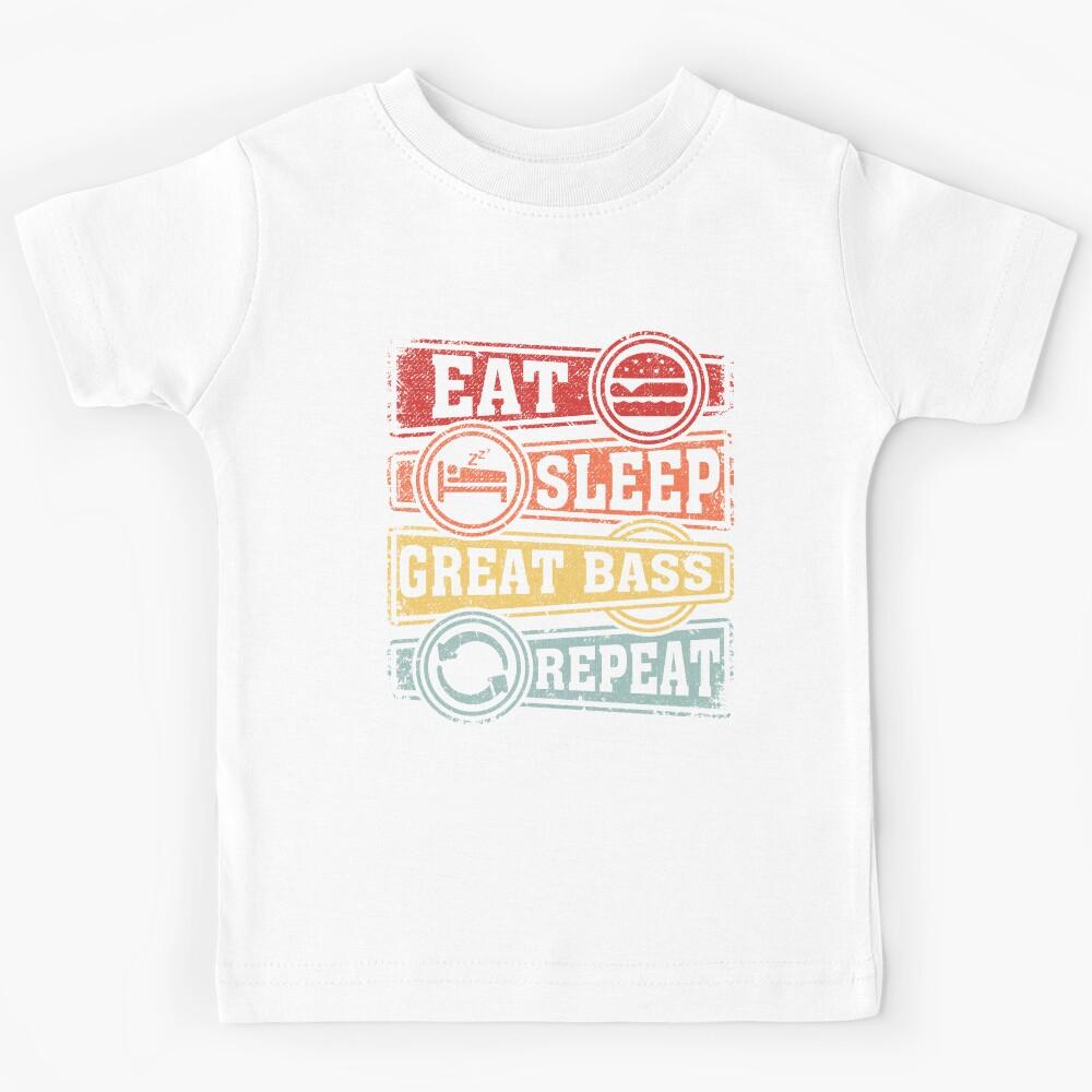 Eat Sleep Great bass Repeat Kids T-Shirt