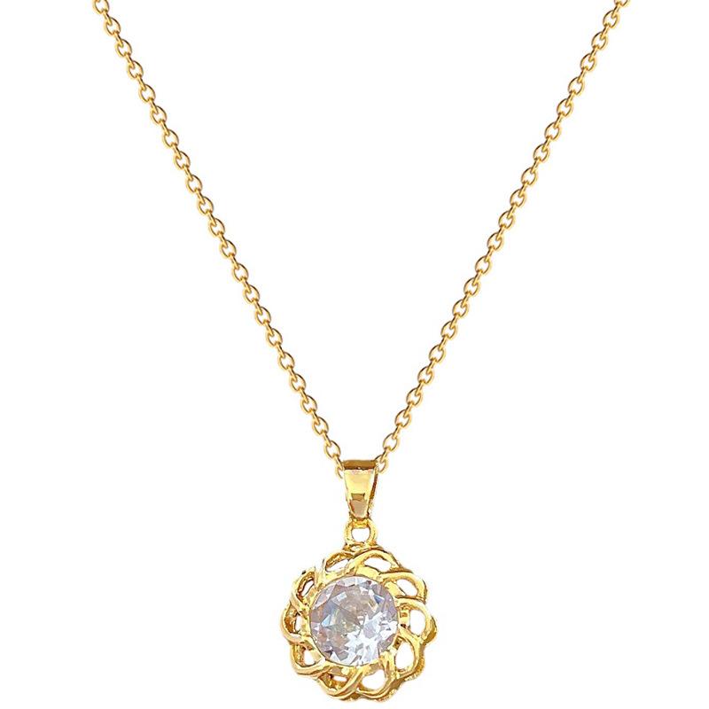 Титановая сталь Легкая роскошь Темперамент Великолепное Полностью бриллиантовое Вращающееся циркониевое ожерелье Женская Универсальная Цепочка на ключицу Цепочка из титановой стали