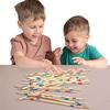 Wooden Pick-Up Sticks Game with Box Kids Adults Interactive Classic Board Game Brain Teaser Educational Long Bamboo Stick Picking Desk Toy
