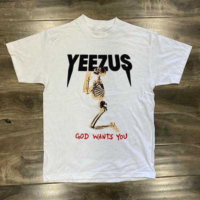 Бог Хочет Тебя Yeezus Футболка с Коротким Рукавом Унисекс Белая Все Размеры BO149